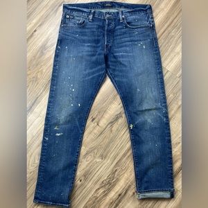 Polo Ralph Lauren Paint Splatter Slim Fit Stretch Jeans 34x32 Sullivan RRL Style